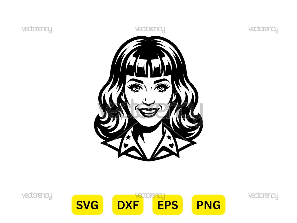 Cute Katy Perry Silhouette Vector