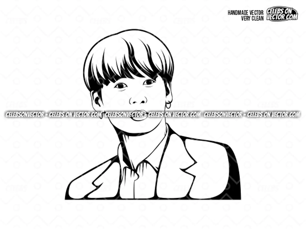 BTS Jeon Jungkook Vector Art, BTS SVG, High Quality Vector Line