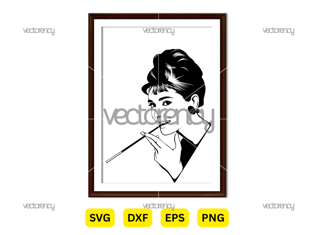 Audrey Hepburn Vector Art Cartoon SVG PNG Vector
