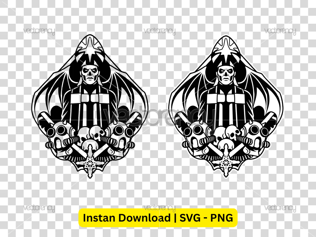 Papa Emeritus SVG Transparent Vector – PNG Ghost Band Cutting File