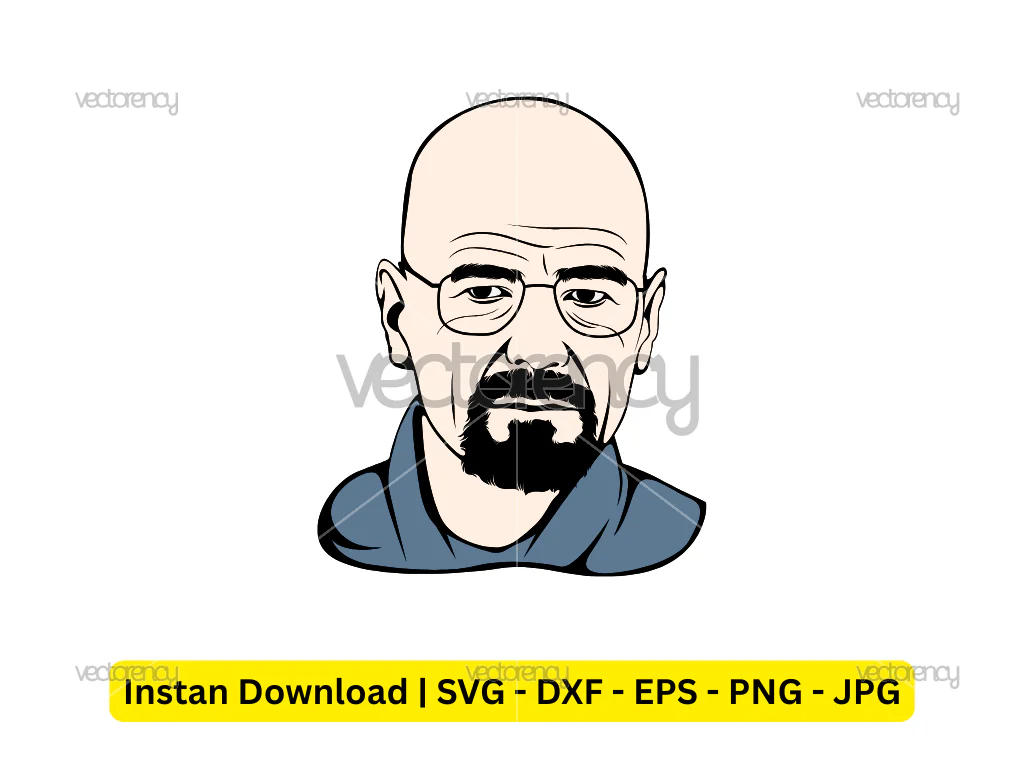 Breaking Bad Bryan Cranston Vector Portrait SVG PNG