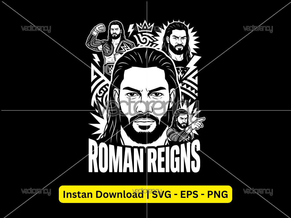 Roman Reigns PNG Shirt Design, WWE Vector Art SVG