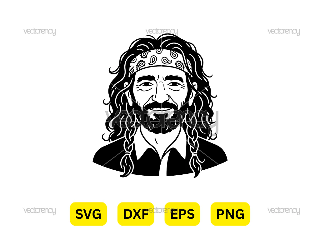 Willie Nelson Vector Illustration Simple SVG