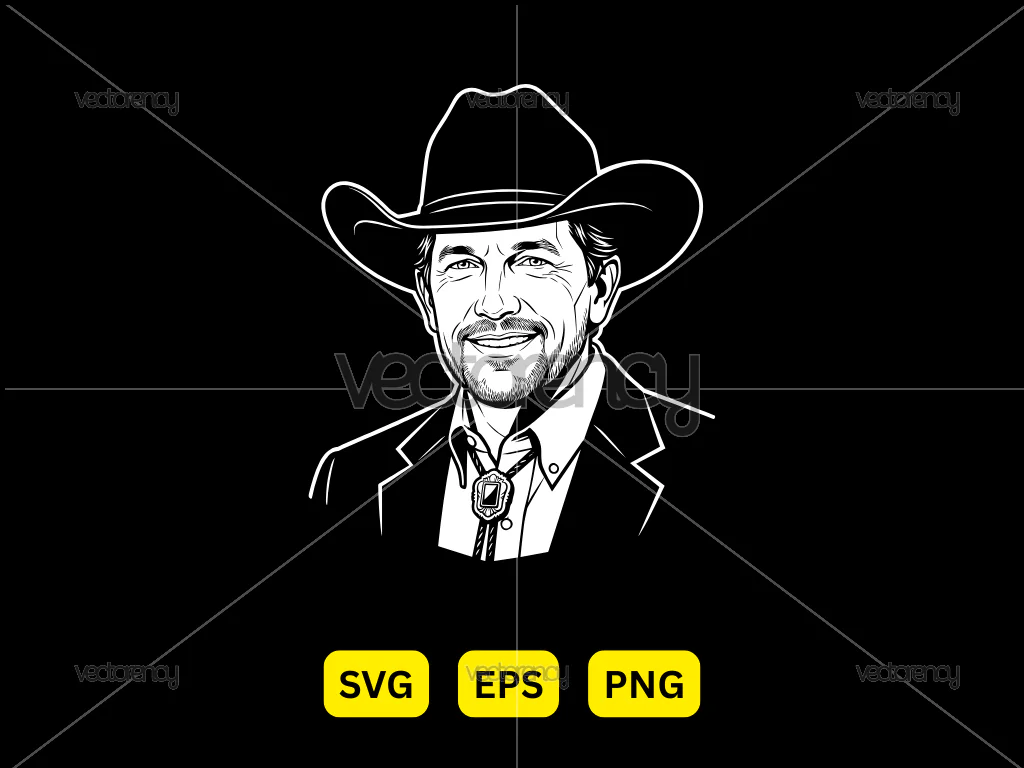 George Strait Illustration PNG Image Vector HD
