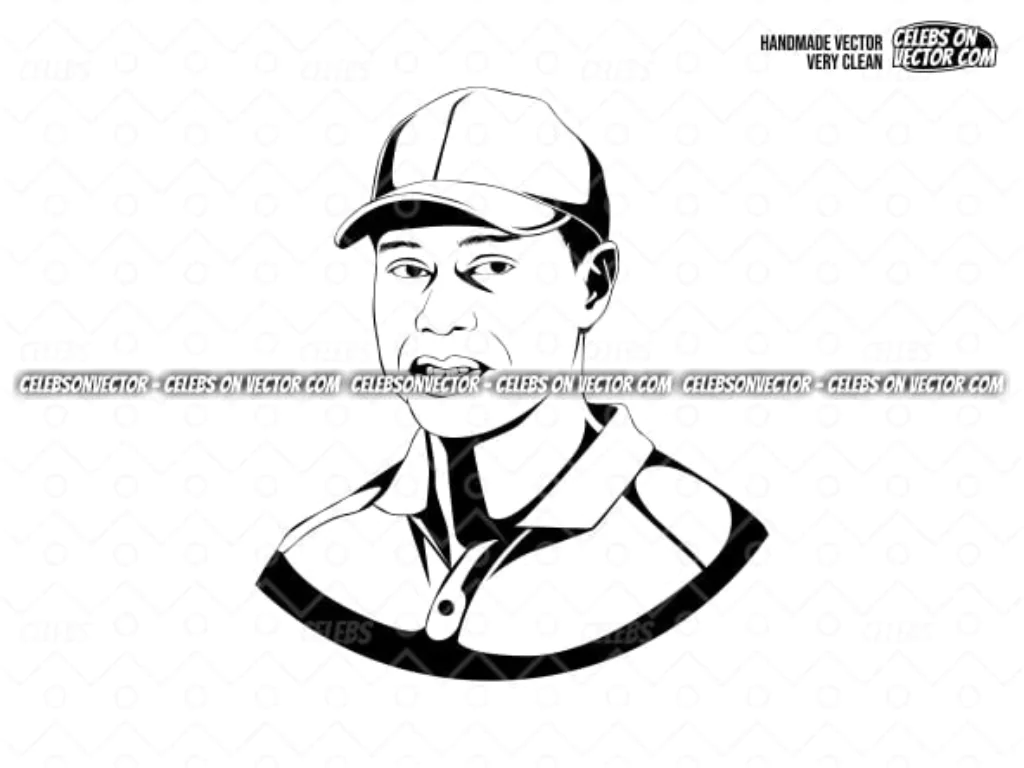 Tiger Woods Vector Fun Art SVG DXF PNG