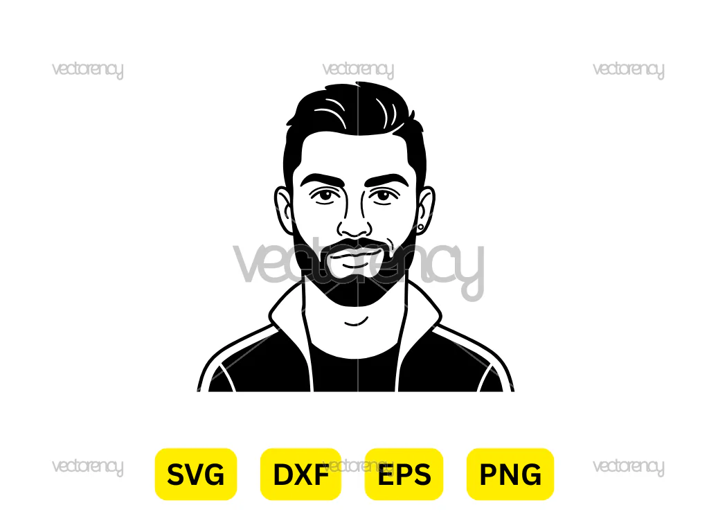Cristiano Ronaldo Minimalist Vector SVG Cut File Cricut