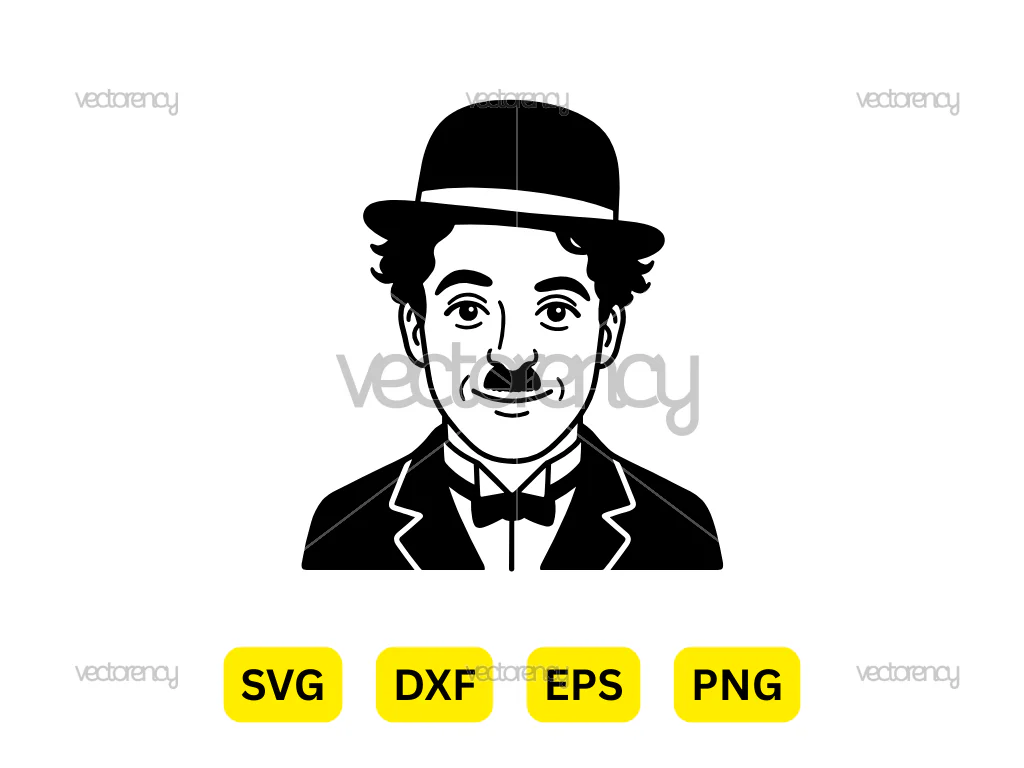 Charlie Chaplin Vector Drawing SVG