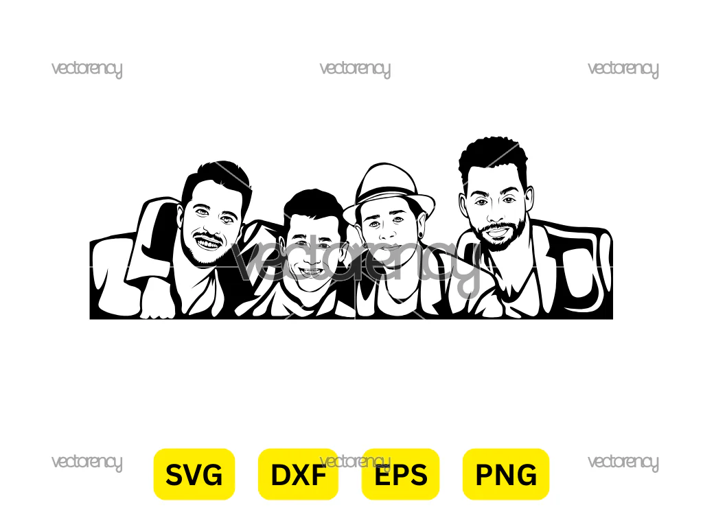 O-Town Cartoon Vector Art American Boy Band SVG Image