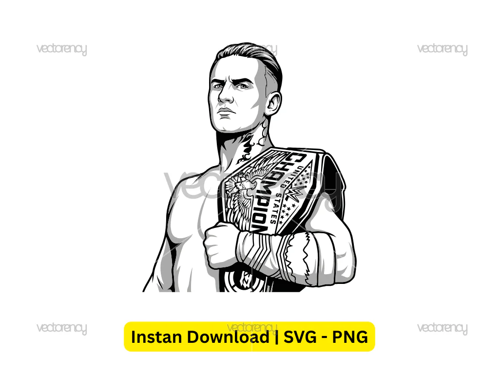 Ilja Dragunov WWE Vector Portrait SVG PNG File