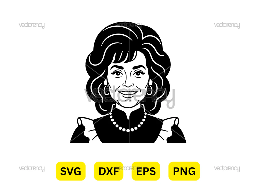 Loretta Lynn Vector Portrait SVG Image Clipart Poster