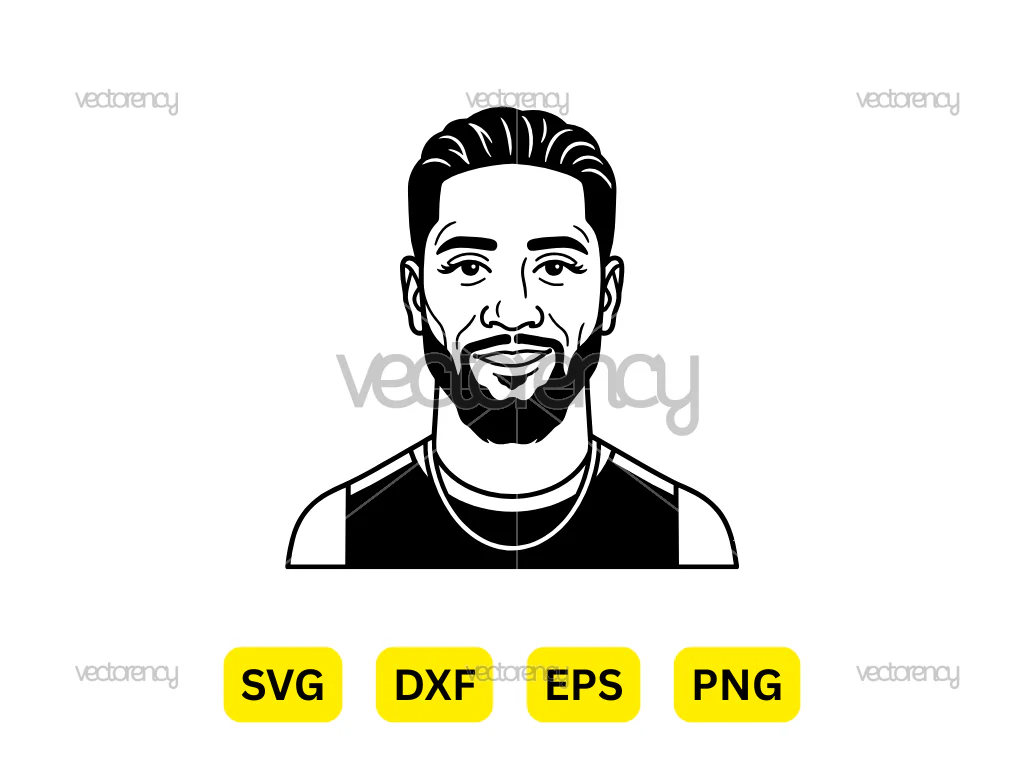 Jey Uso WWE Portrait Cartoon Vector SVG PNG