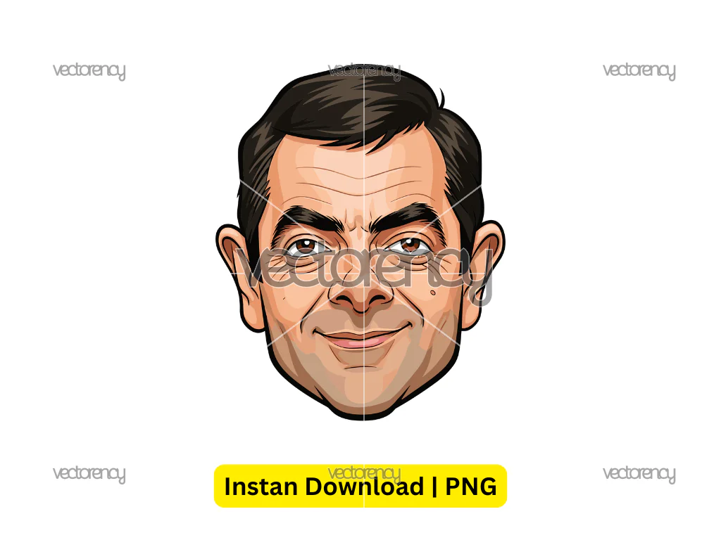 Rowan Atkinson PNG for Celebrity Mask Mr Bean Cricut Project