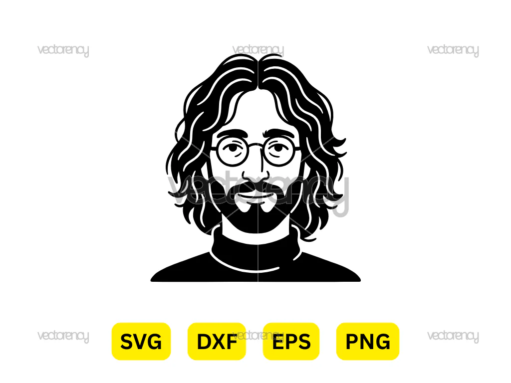 John Lennon Digital Download Vector PNG SVG
