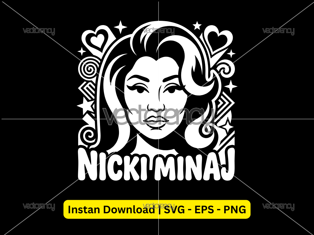 Nicki Minaj Stencil Vector Art Design Cartoon