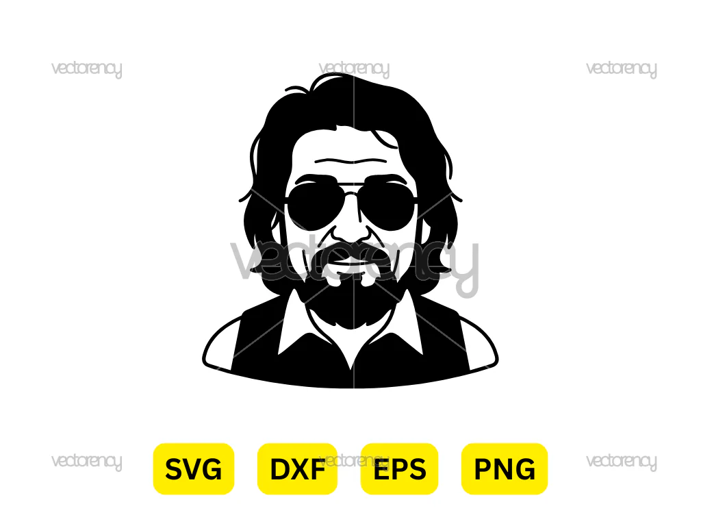Waylon Jennings Portrait Vector SVG