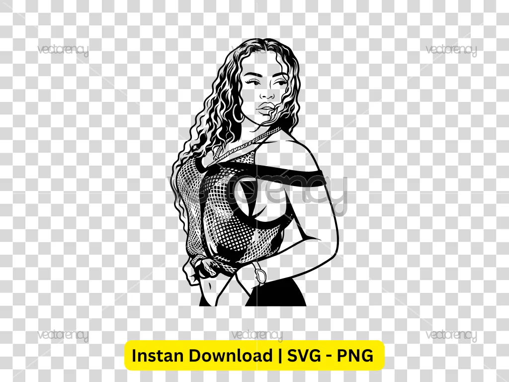 Big Latto Vector Art Outline SVG and PNG