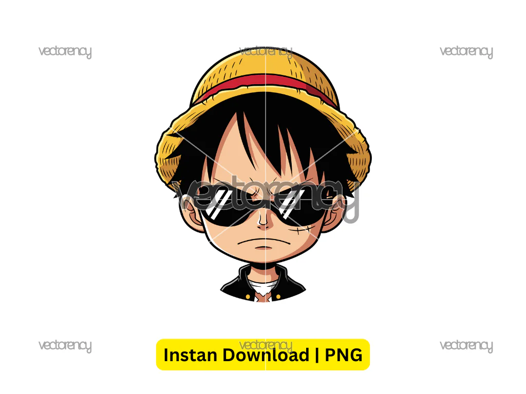 Luffy One Piece PNG Head Portrait