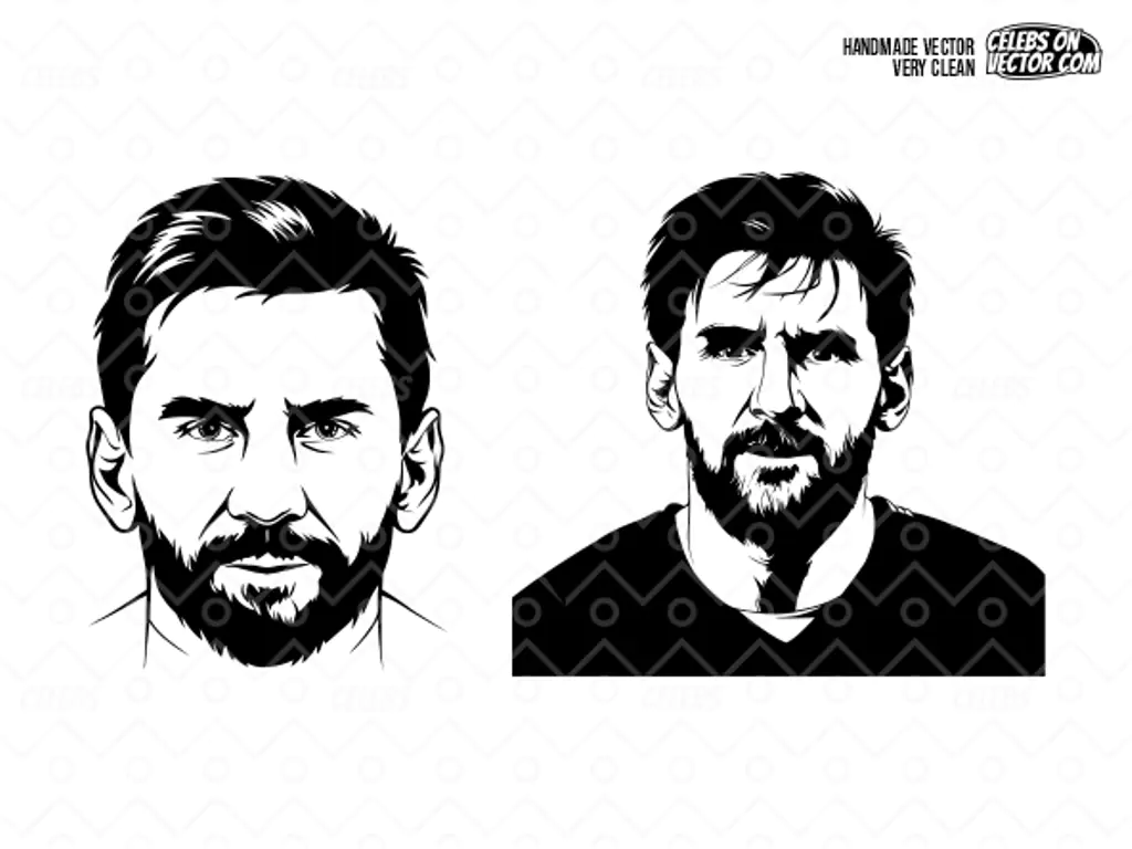 Lionel Messi Face SVG, Messi Clipart Vector