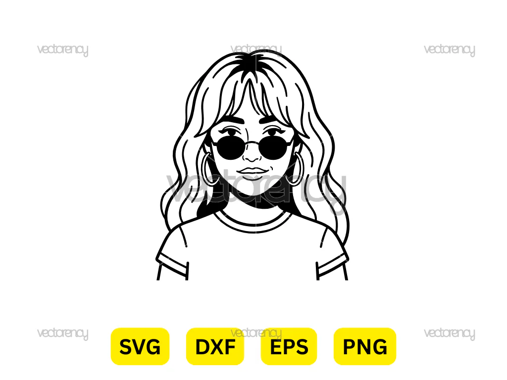 Sabrina Carpenter Portrait Drawing Vector