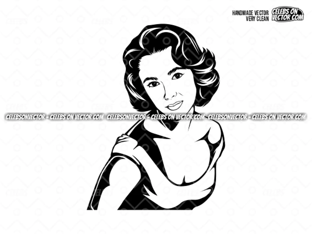 Elizabeth Taylor Vector SVG Women EPS