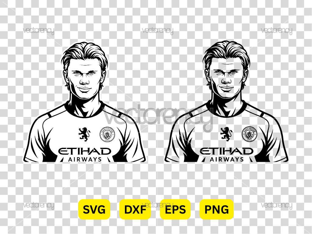 Erling Haaland Drawing Vector PNG HD image