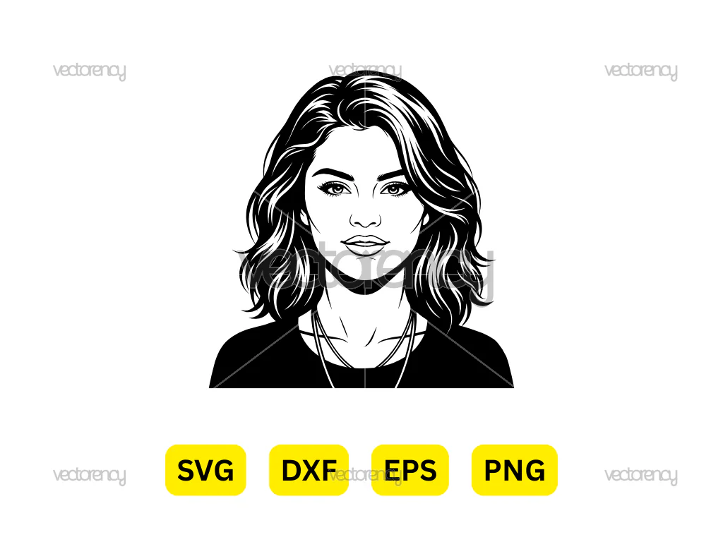 Selena Gomez Vector Art SVG PNG EPS DXF
