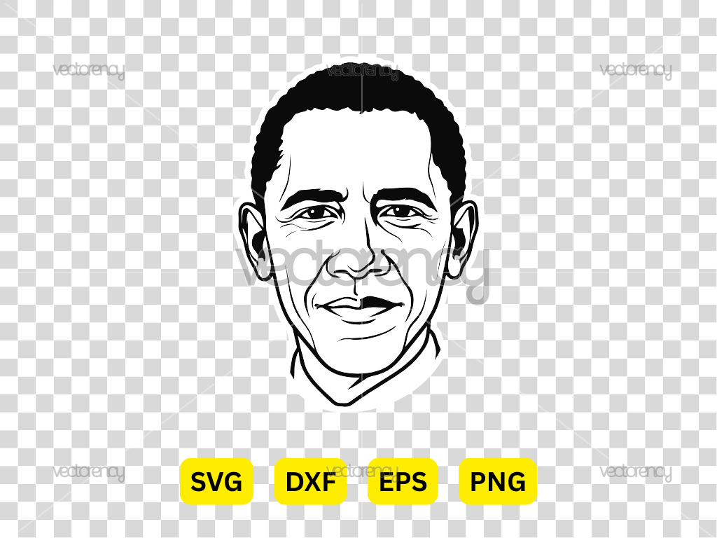 Barack Obama Vector Face PNG Image SVG DXF EPS
