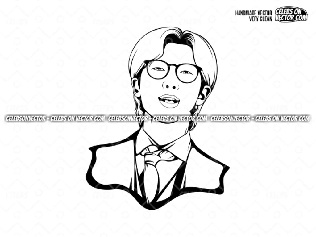 BTS RM Face Vector Art, SVG, PNG Design