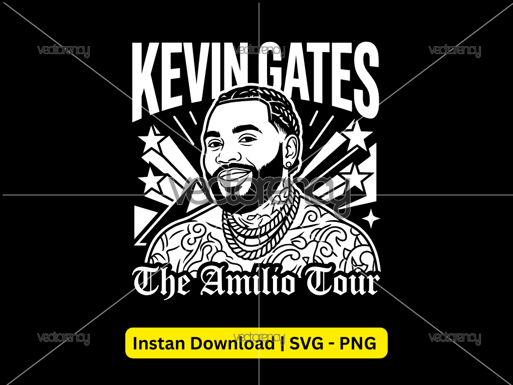 Kevin Gates Vector SVG Image and PNG Carton File
