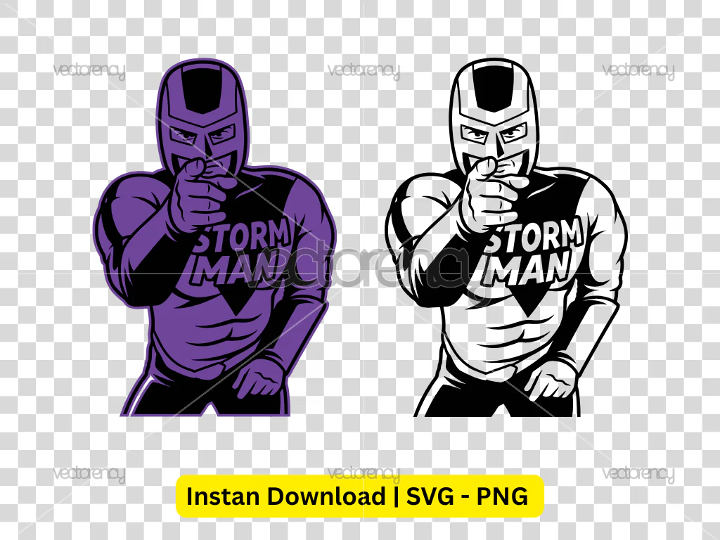 Melbourne Storm Mascot Storm Man Vector PNG Image SVG