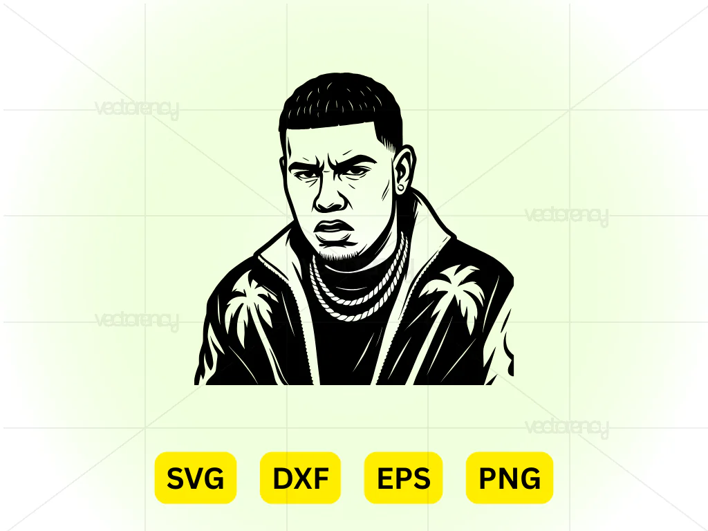 Myke Towers Clipart Vector SVG