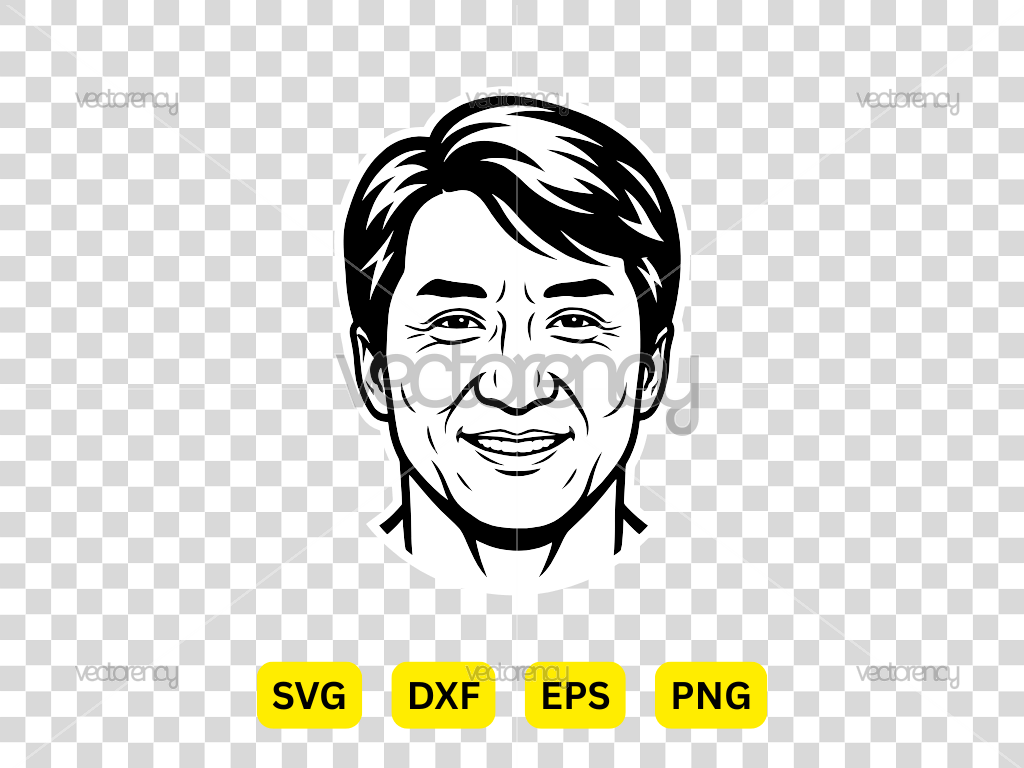 Jackie Chan Vector Portrait Face