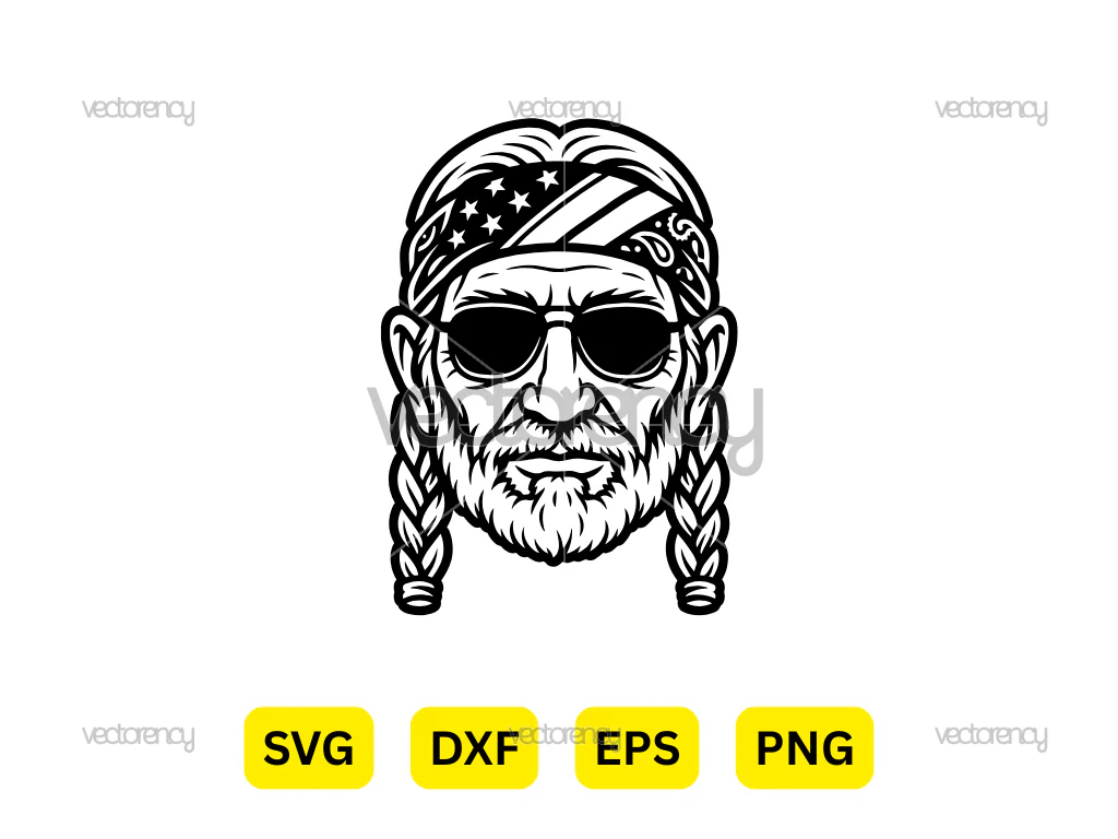 Willie Nelson PNG Face DXF EPS SVG