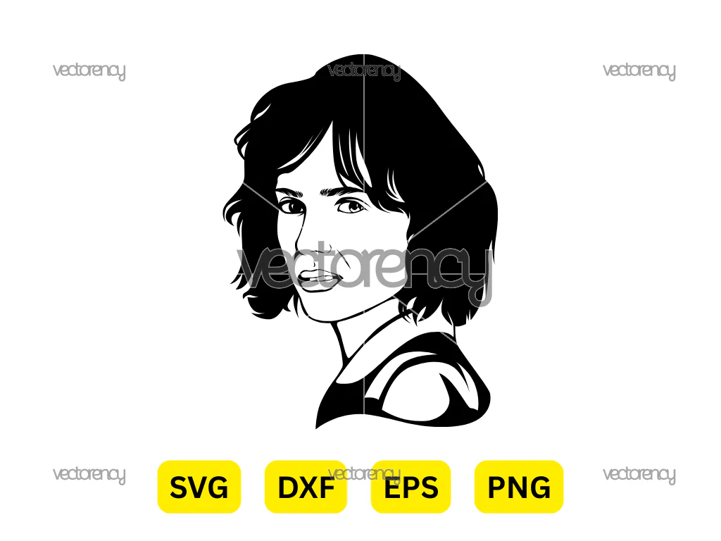 Robin Stranger Things Vector Black and White SVG Cartoon Celebrities