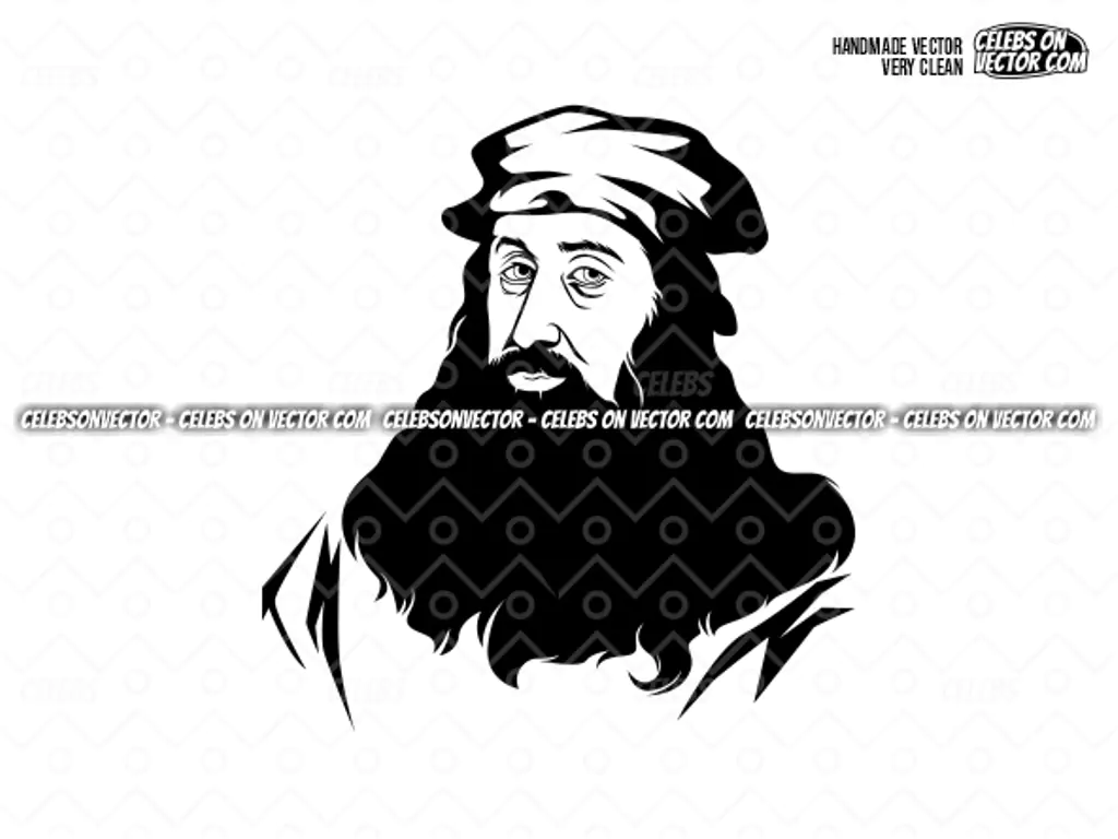 Leonardo da Vinci SVG Silhouette, Da Vinci Vector Art