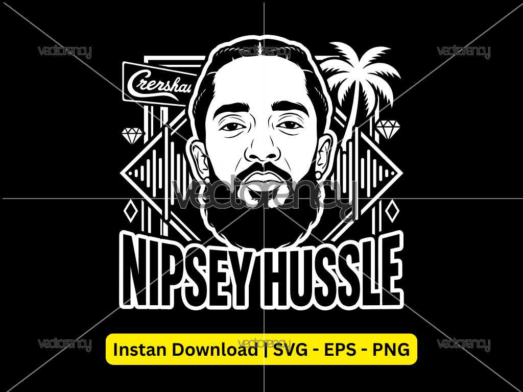 Nipsey Hussle Rapper Shirt Design Vector Premium
