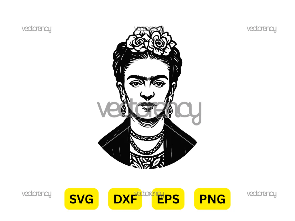 Frida Kahlo Vector Wall Art SVG PNG EPS