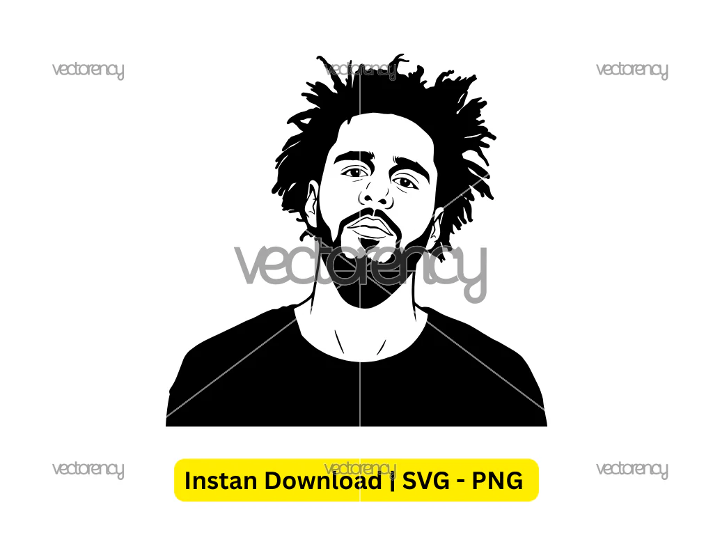 J. Cole Rapper SVG Vector, Jermaine Lamarr Cole PNG