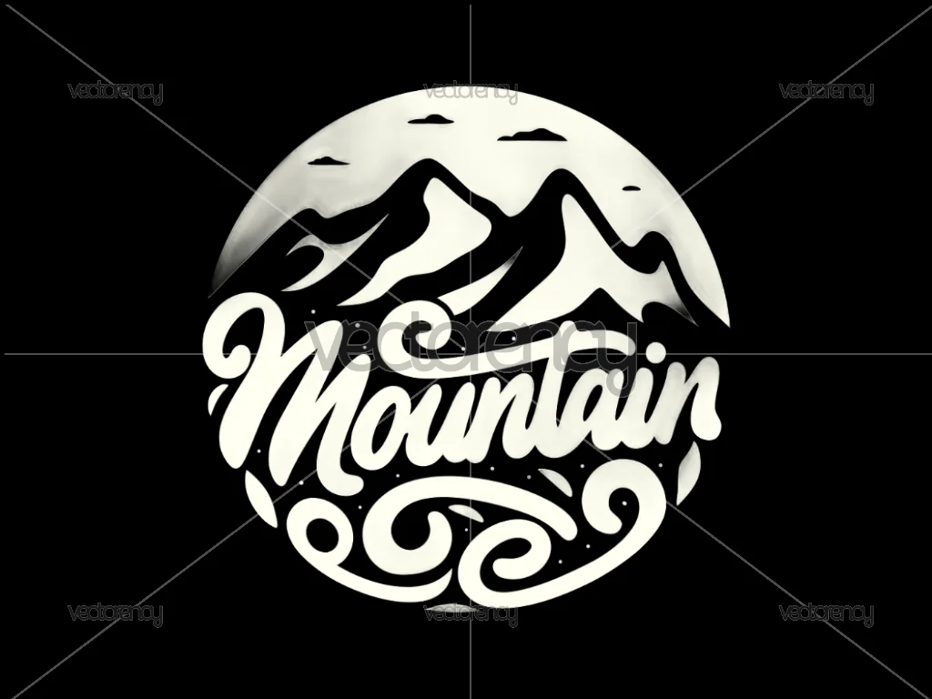 Hand-Drawn Mountain Logo | Circular Adventure Badge Design
