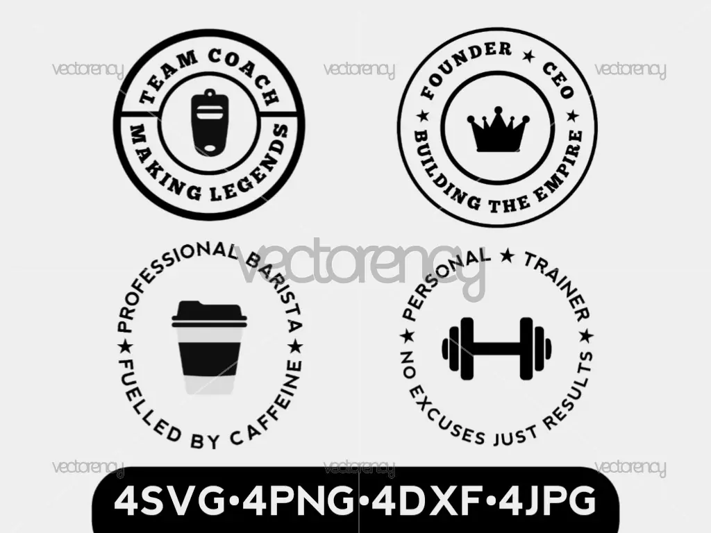Varsity Lifestyle Silhouette Badge SVG Bundle for Cricut & Silhouette