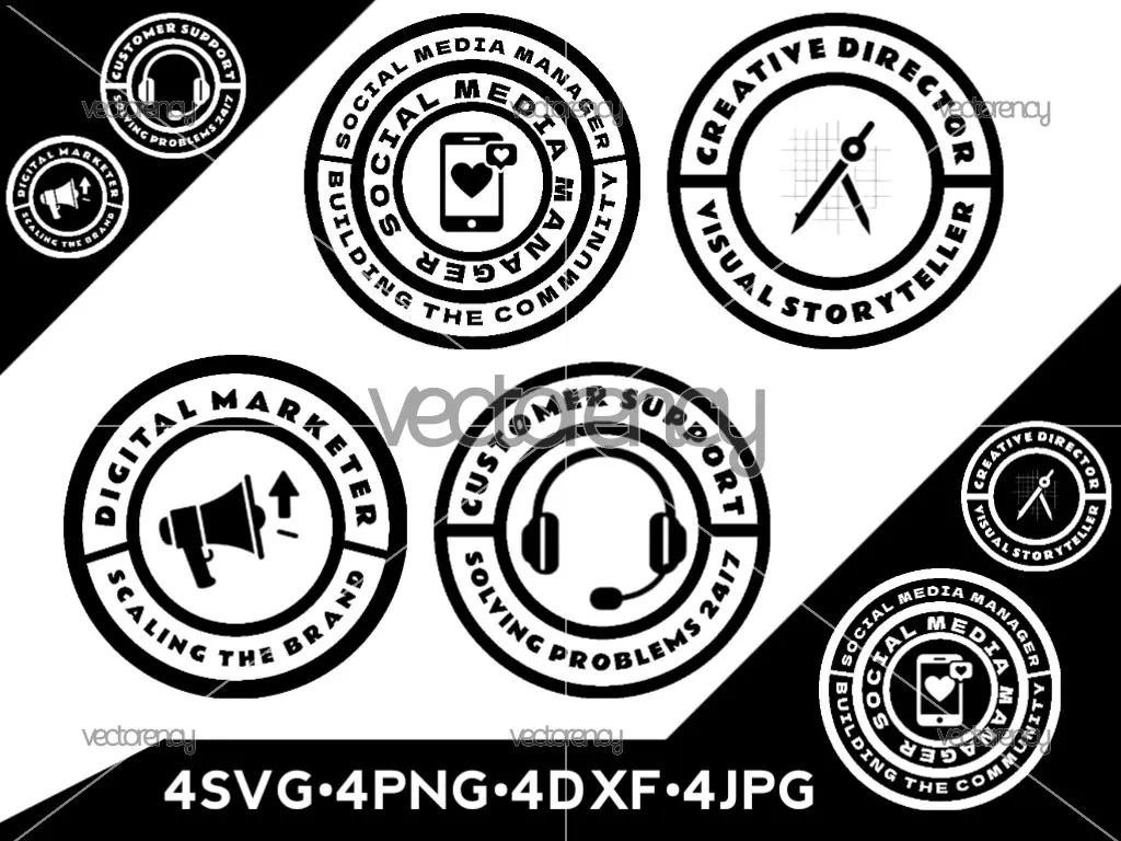 Varsity Digital Marketing and Freelancer Badge SVG Bundle for Cricut
