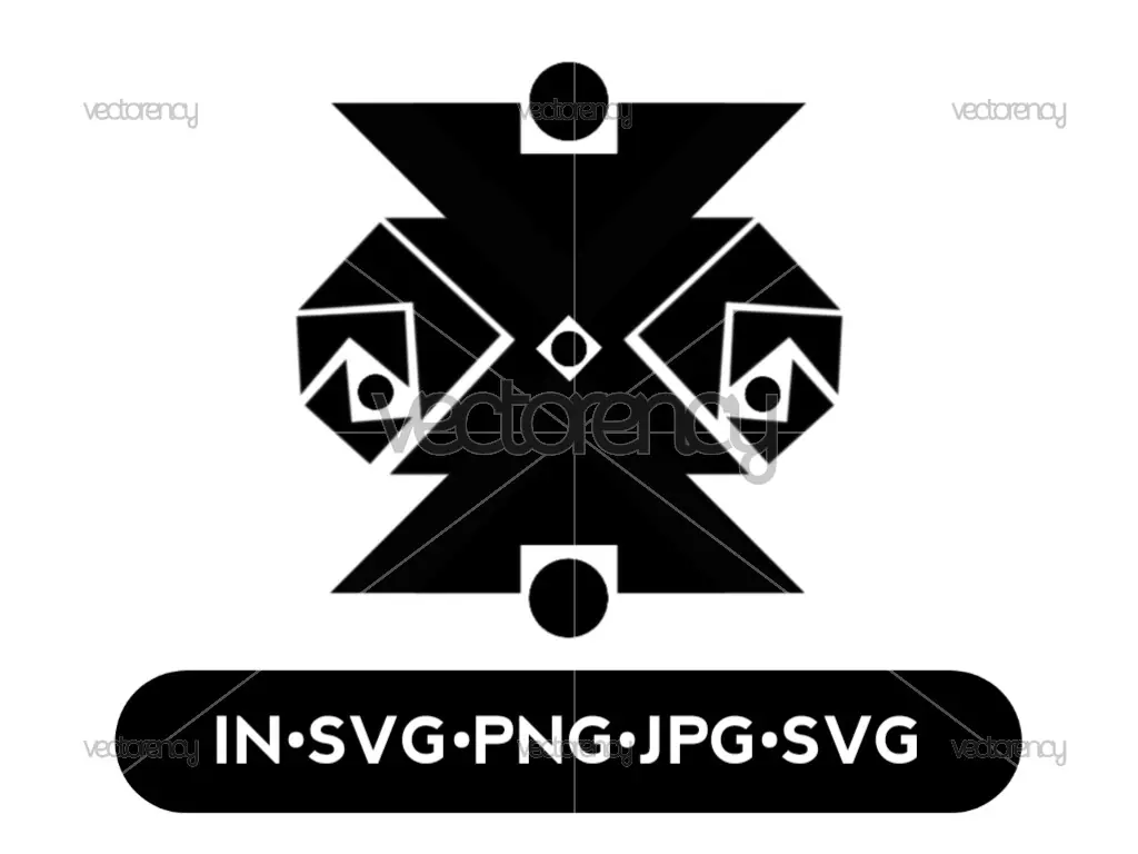 Tribal Cross SVG DXF PNG | Aztec Geometric Badge Cut File | Biker Patch Design | Retro Cross Cutting