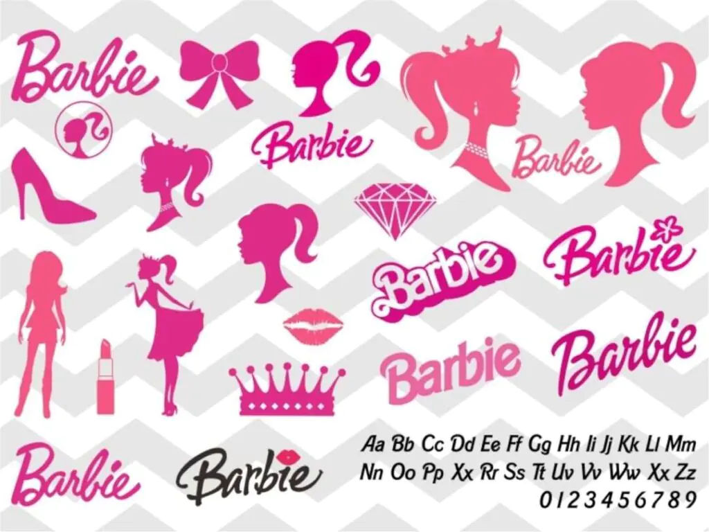 Barbie Silhouette Head Font Logo Bundle, Barbie SVG