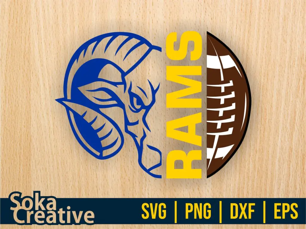 Rams Half Football SVG