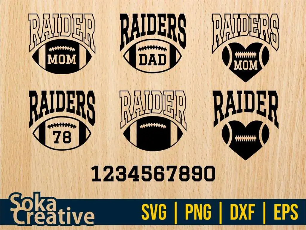 Family Mom Dad Raiders Football SVG