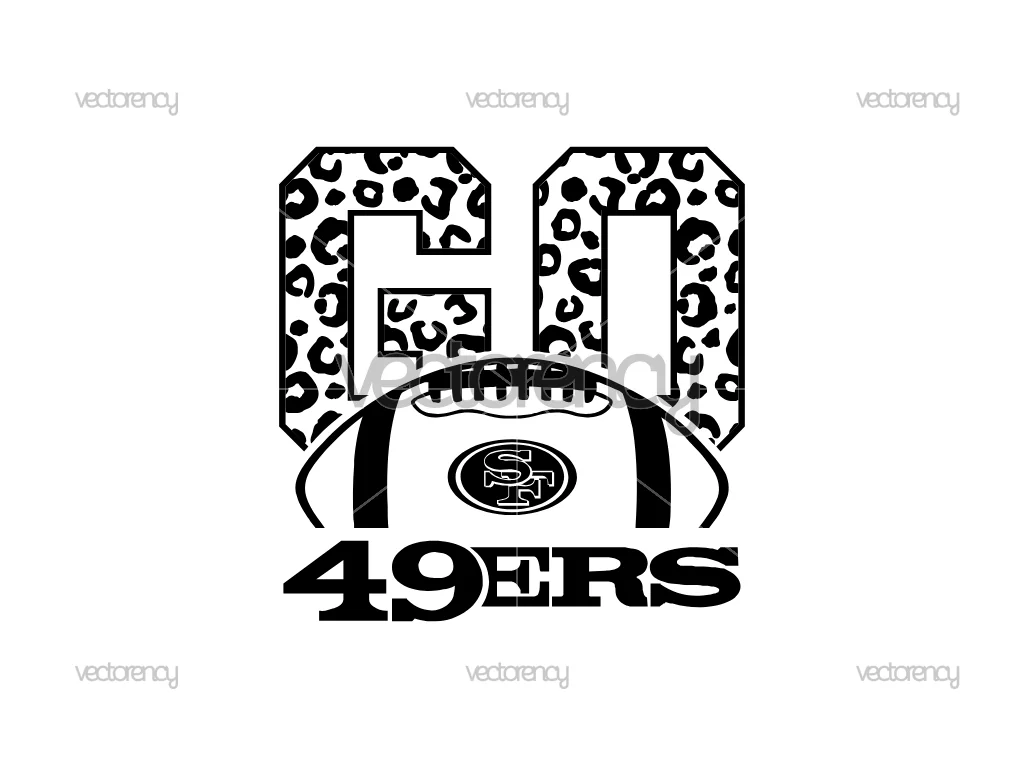 Go 49ers Leopard PNG Vector Image SVG Cricut