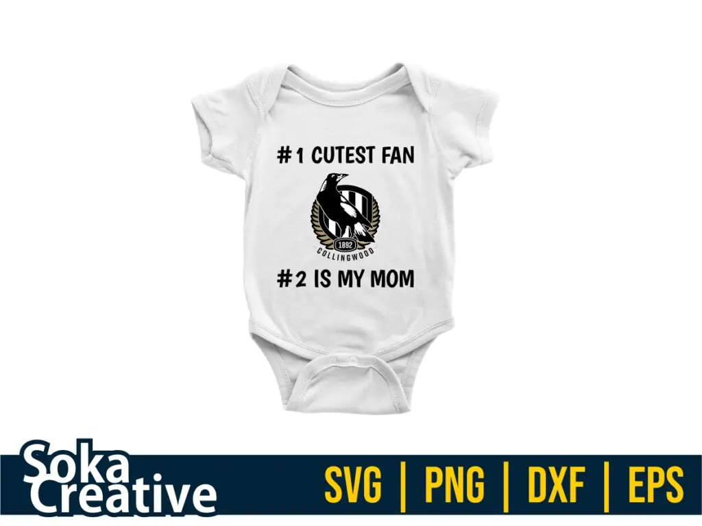 Baby Shirt Design of Collingwood Magpies Fans SVG PNG EPS