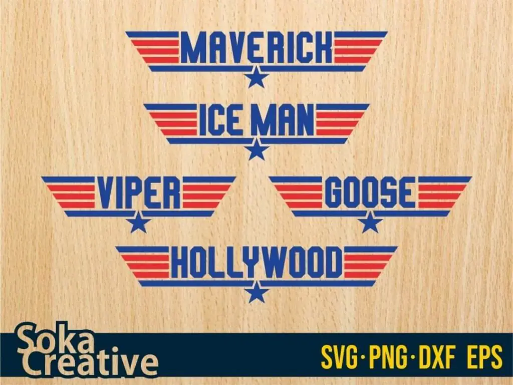 Top Gun SVG Maverick Iceman Viper Goose Hollywood