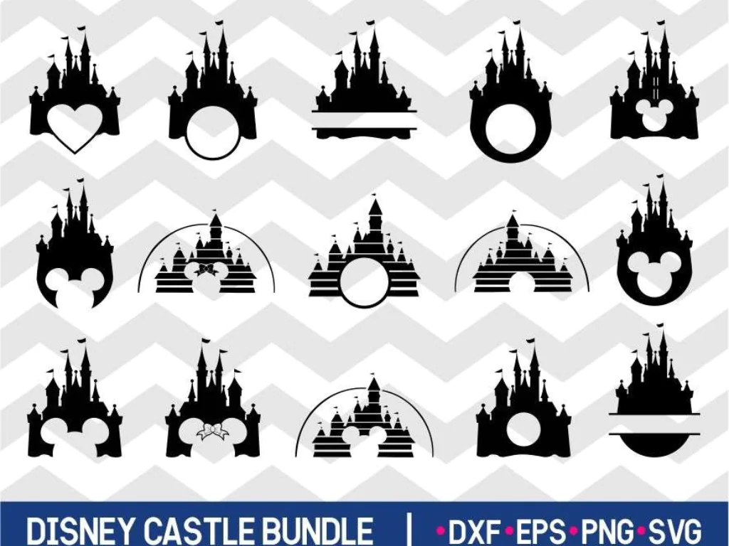 Disney Castle SVG Monogram Bundle