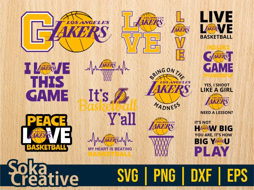 NBA La Lakers SVG 2022 Bundle DXF Basketball Lakers PNG EPS